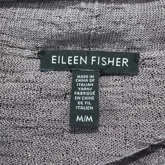 Eileen‎ Fisher Linen Cardigan Open lightweight Layer Size Medium. Purple/Gray. - Picture 2 of 5